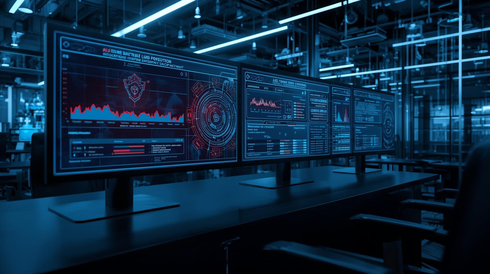 Enterprise cybersecurity systems protecting business data and cloud infrastructure